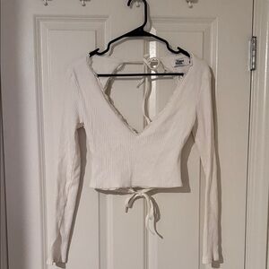 Tiger Mist Cream Ribbed Crop Top